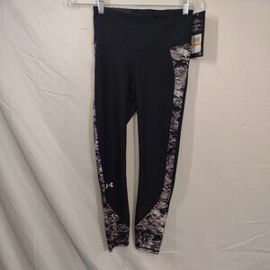 Under Armour - Black & Wavy Gray Design - Heatgear Athletic Pants Women's Small.